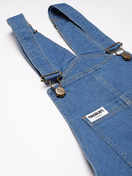 OLELE OVERALLS® Women's Denim Dungaree Playsuit with Matching Stings