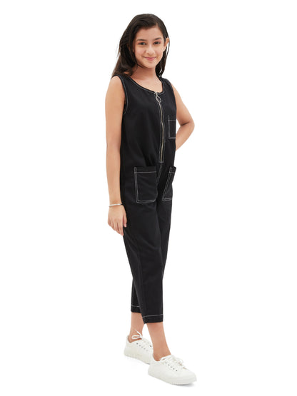 Olele® Jupiter Jumpsuit - Black Cotton Twill