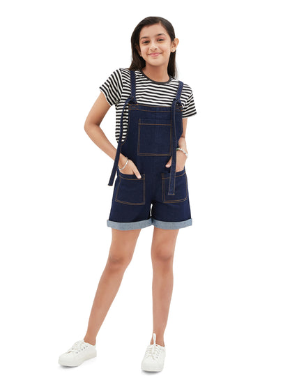 Olele® Girls Firangi Romper - Denim