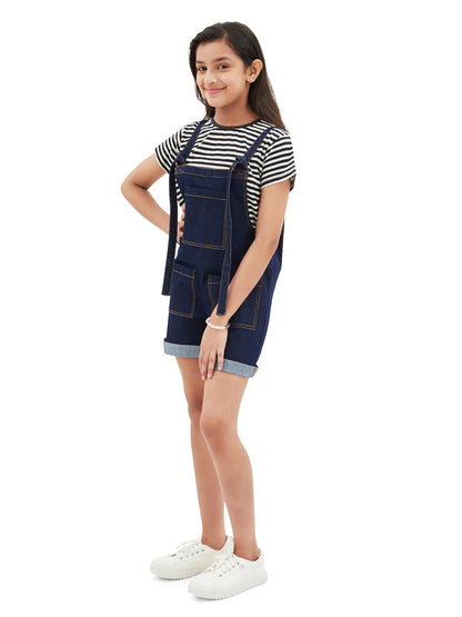 Olele® Girls Firangi Romper - Denim
