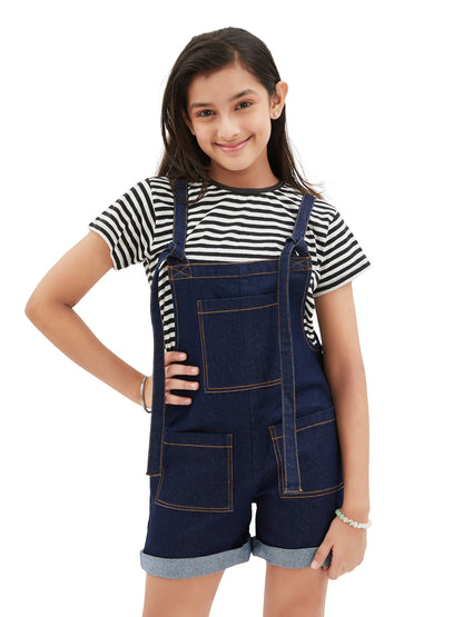 Olele® Girls Firangi Romper - Denim