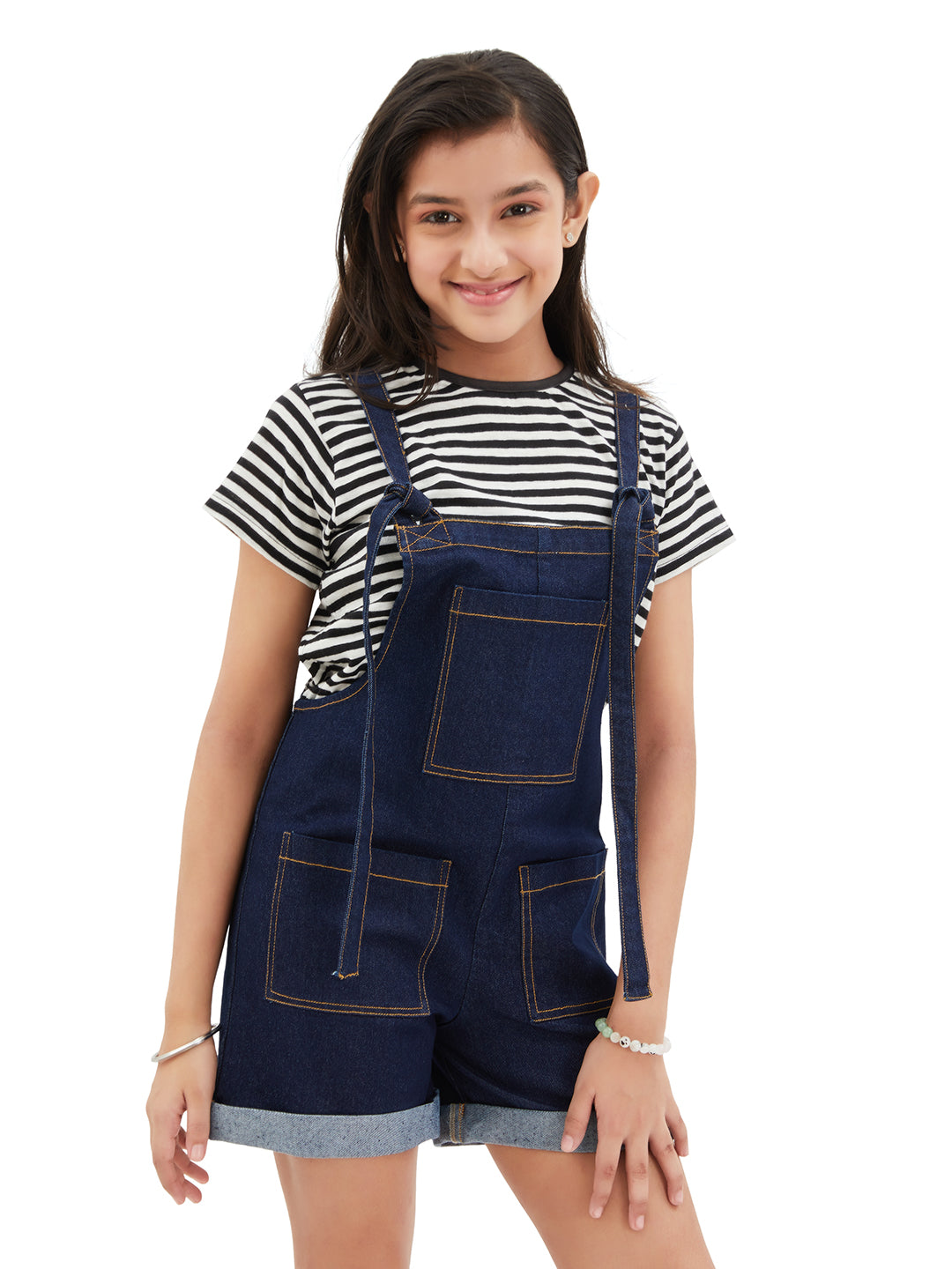 Olele® Girls Firangi Romper - Denim