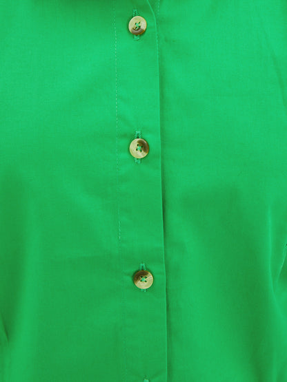 Olele® Girls Regina Ruffle Sleeveless Cotton Shirt - Forest Green