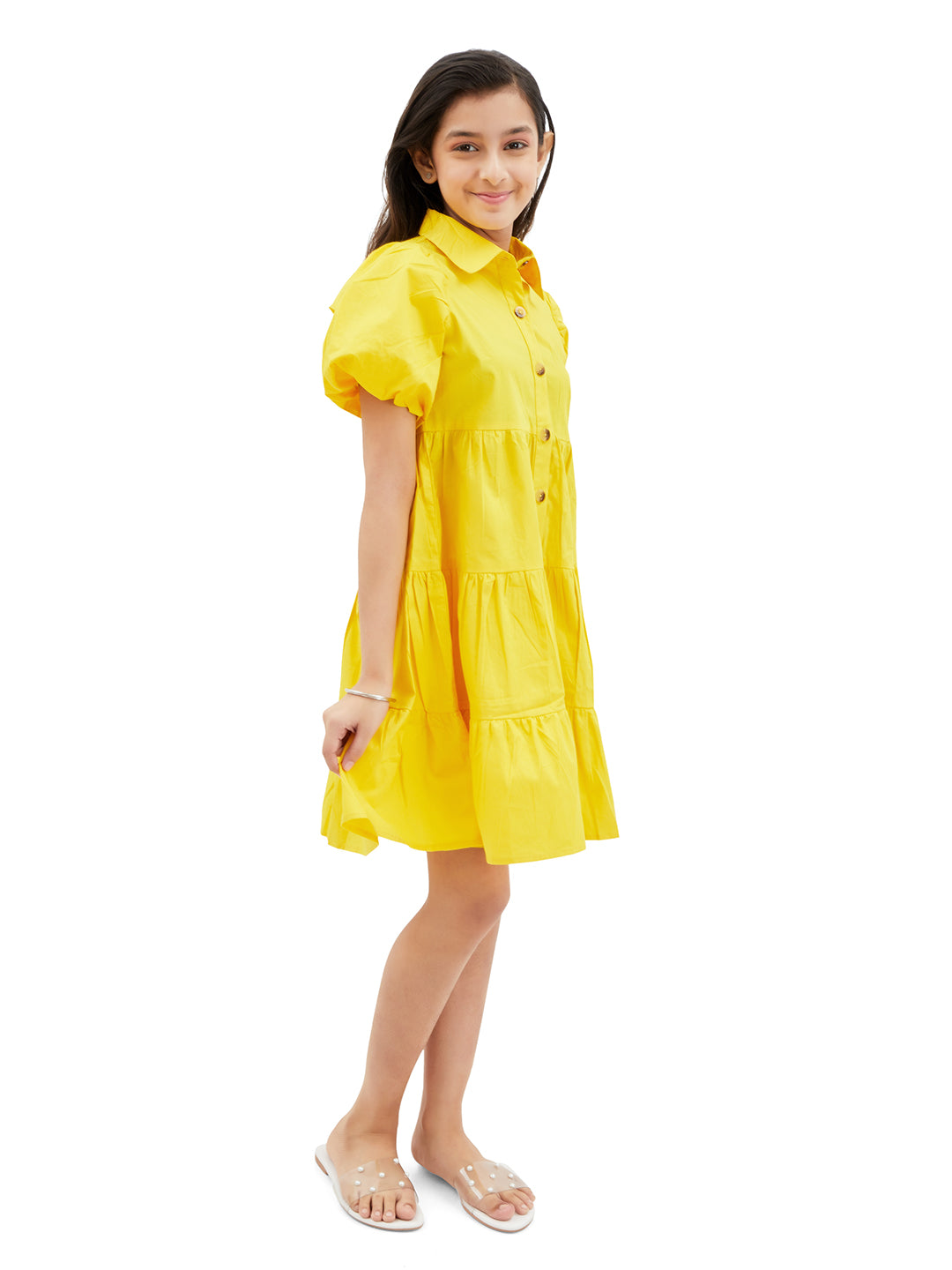 Olele® Lucy Shirt Dress - Turmeric Yellow