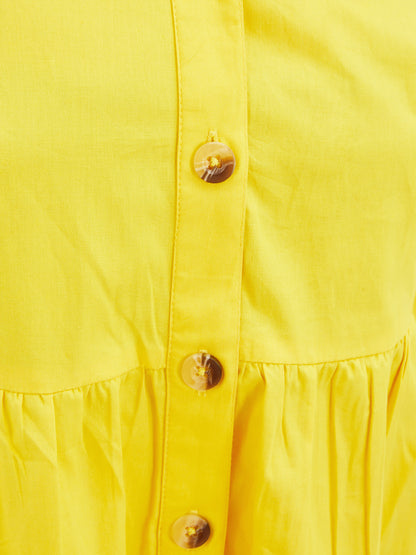 Olele® Lucy Shirt Dress - Turmeric Yellow