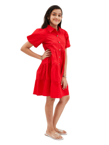 Olele® Lucy Shirt Dress - Apple Red