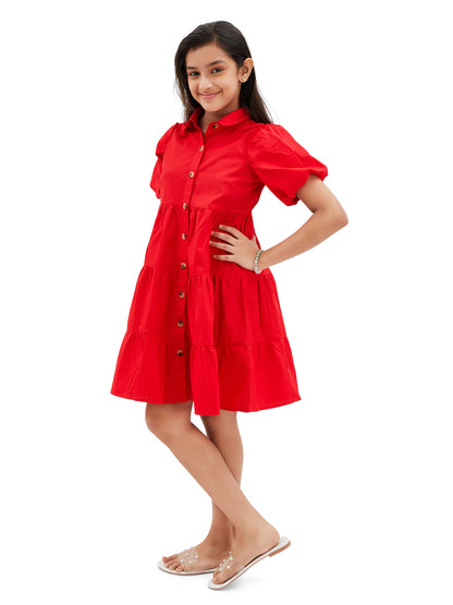 Olele® Lucy Shirt Dress - Apple Red