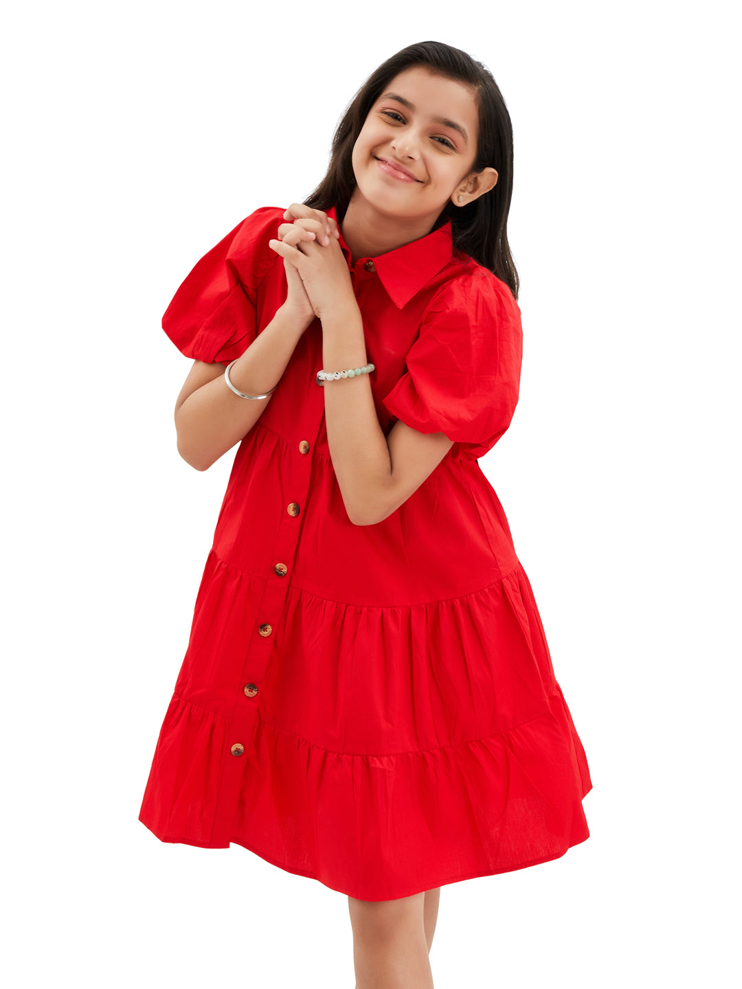 Olele® Lucy Shirt Dress - Apple Red