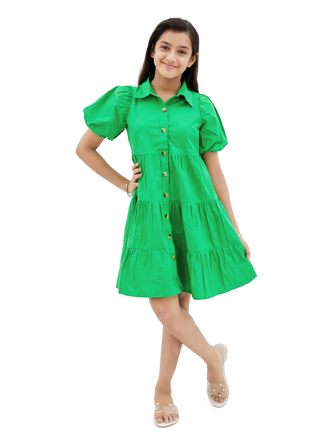 Olele® Lucy Shirt Dress - Forest Green