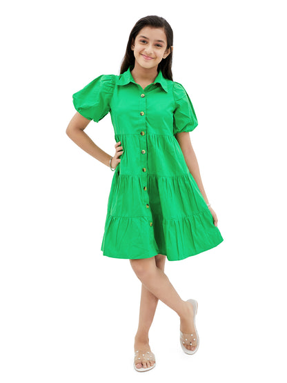 Olele® Lucy Shirt Dress - Forest Green