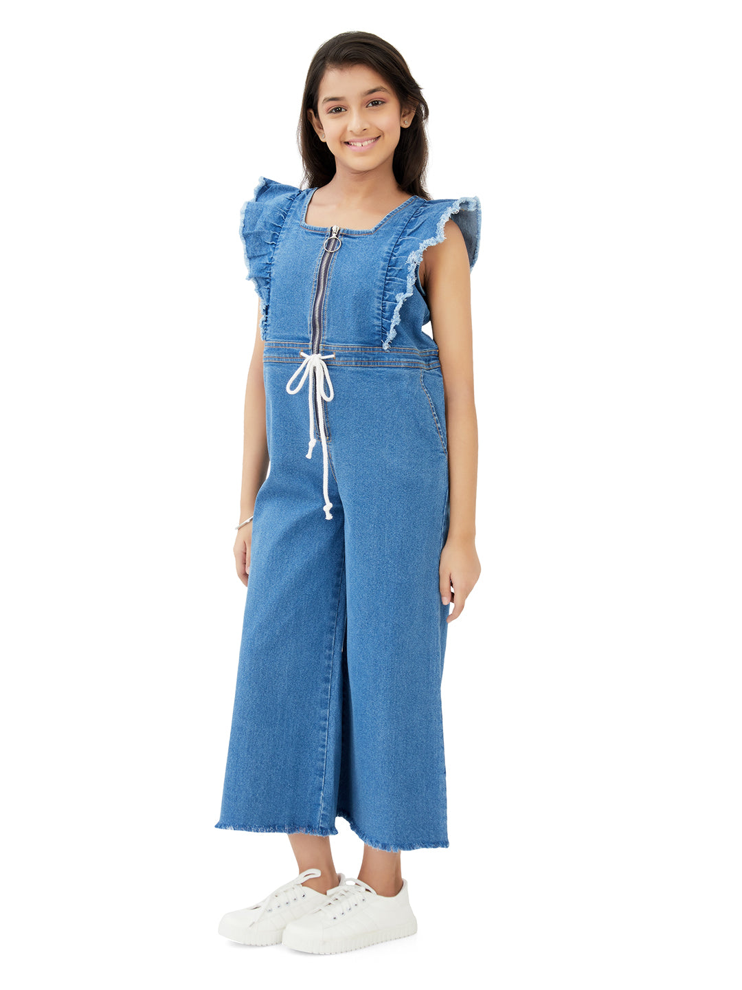 Olele® Girls Zipper June Jumpsuit - Denim
