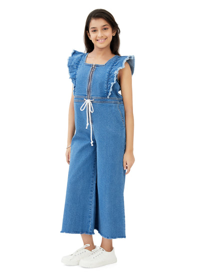 Olele® Girls Zipper June Jumpsuit - Denim