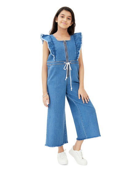 Olele® Girls Zipper June Jumpsuit - Denim