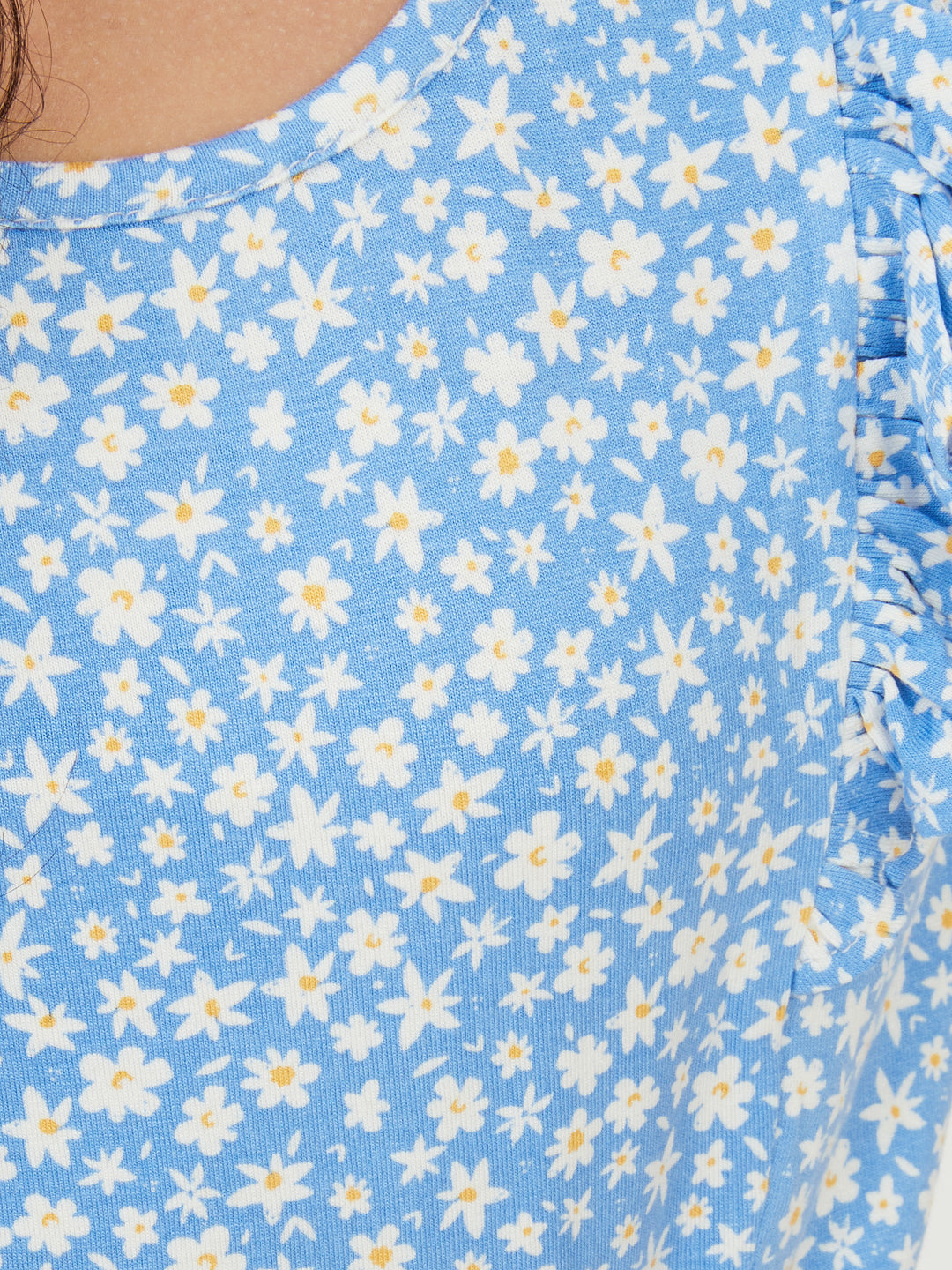 Olele® Girls Regina Ruffle Cotton T-Shirt - Liberty Print