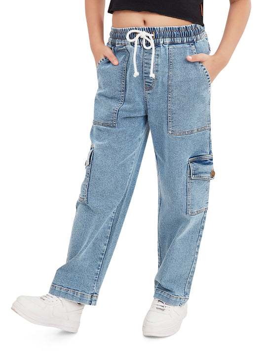 Girls Camila Cargo Denim Jeans Pant