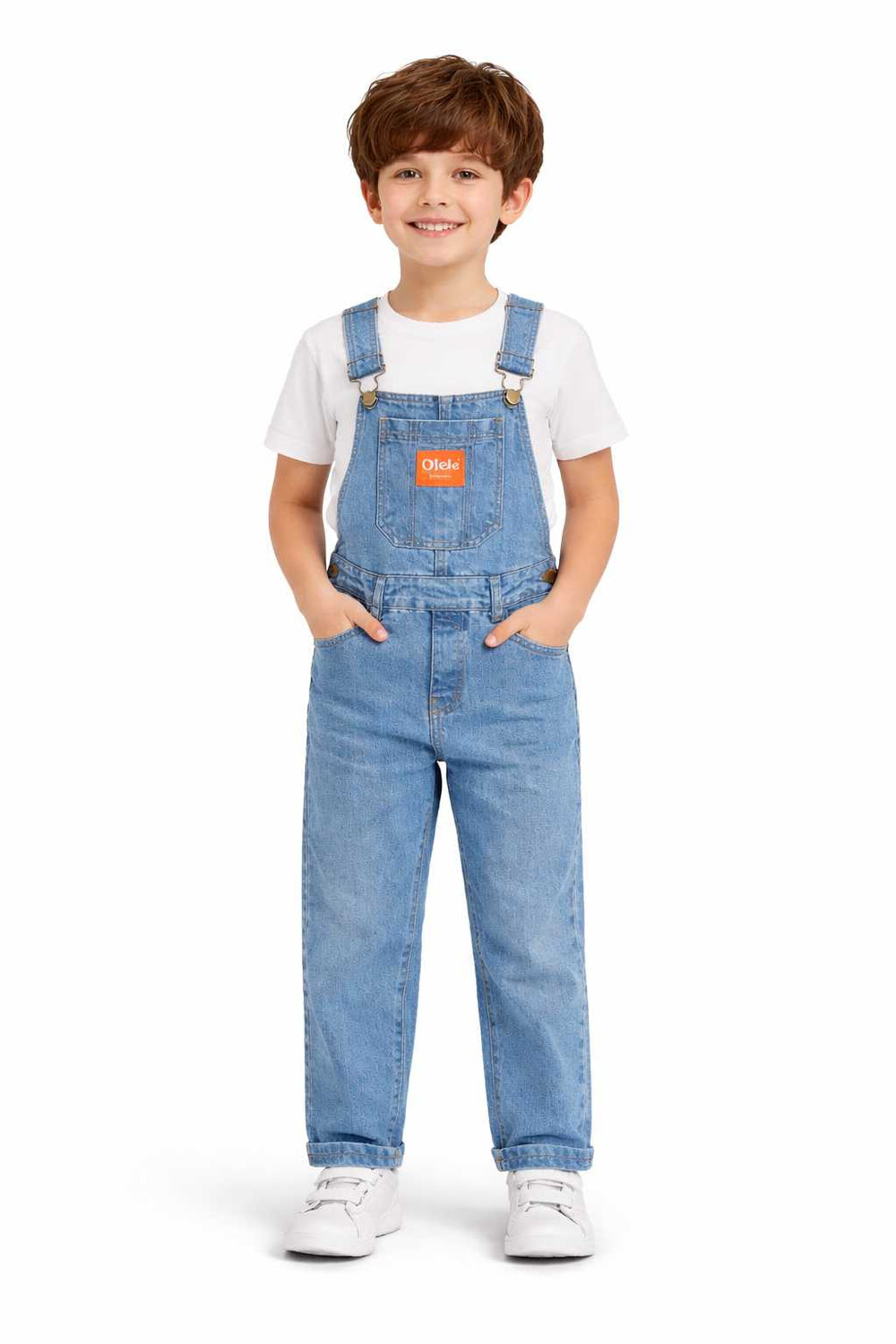 Olele® Boys Vanilla Cotton Denim Dungaree