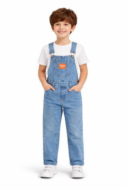 Olele® Boys Vanilla Cotton Denim Dungaree