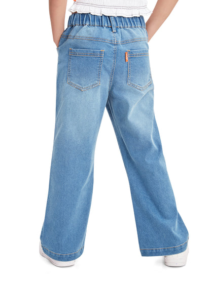 Olele® Boot Cut Button Fly Jeans Pant for Girls