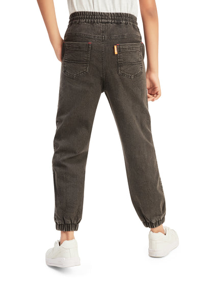 Olele® Boys Cotton Denim Pull On Jeans - Black