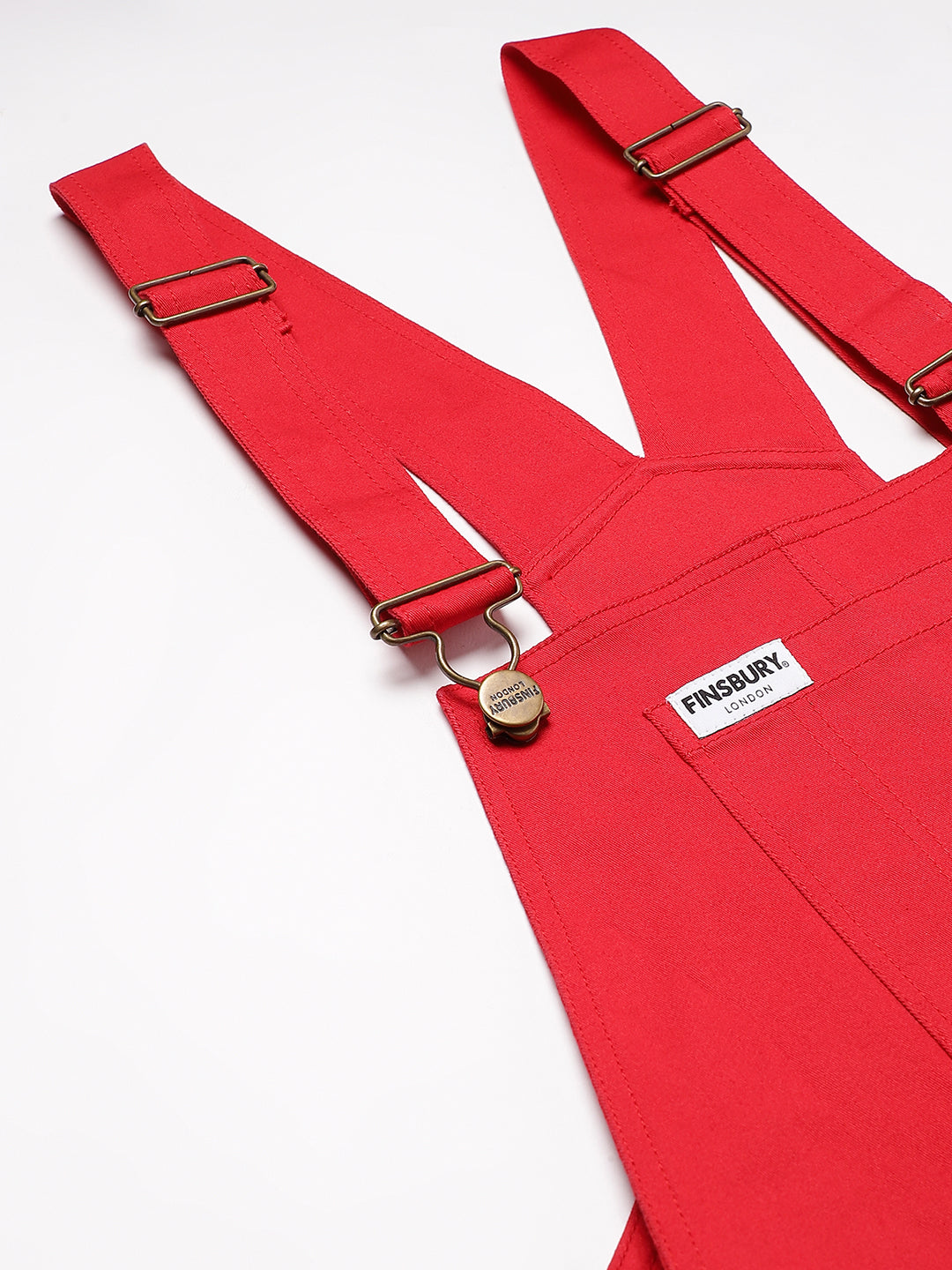 OLELE OVERALLS® Women's Cotton Twill Dungaree Playsuit - Crimson Red