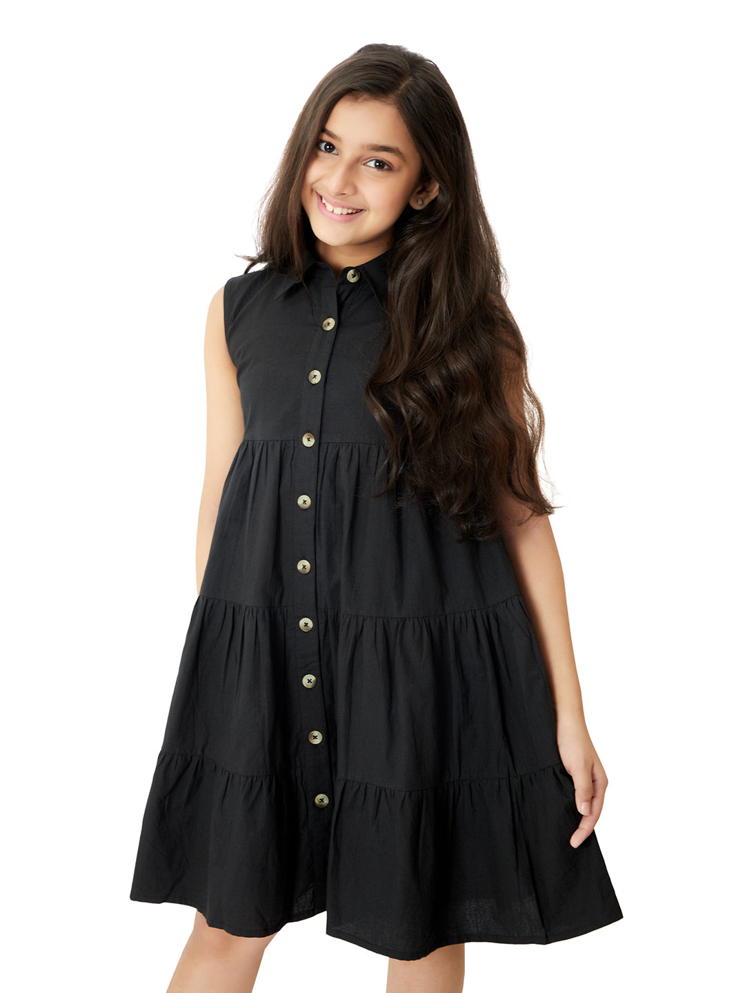 Olele® Stella Dress - Black Cotton Linen