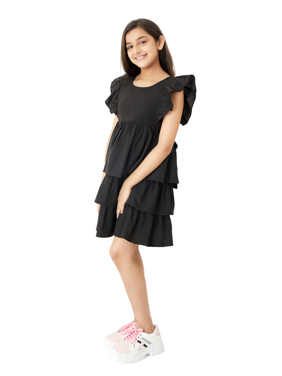Olele® Lilli Layer Dress - Cotton Linen Black