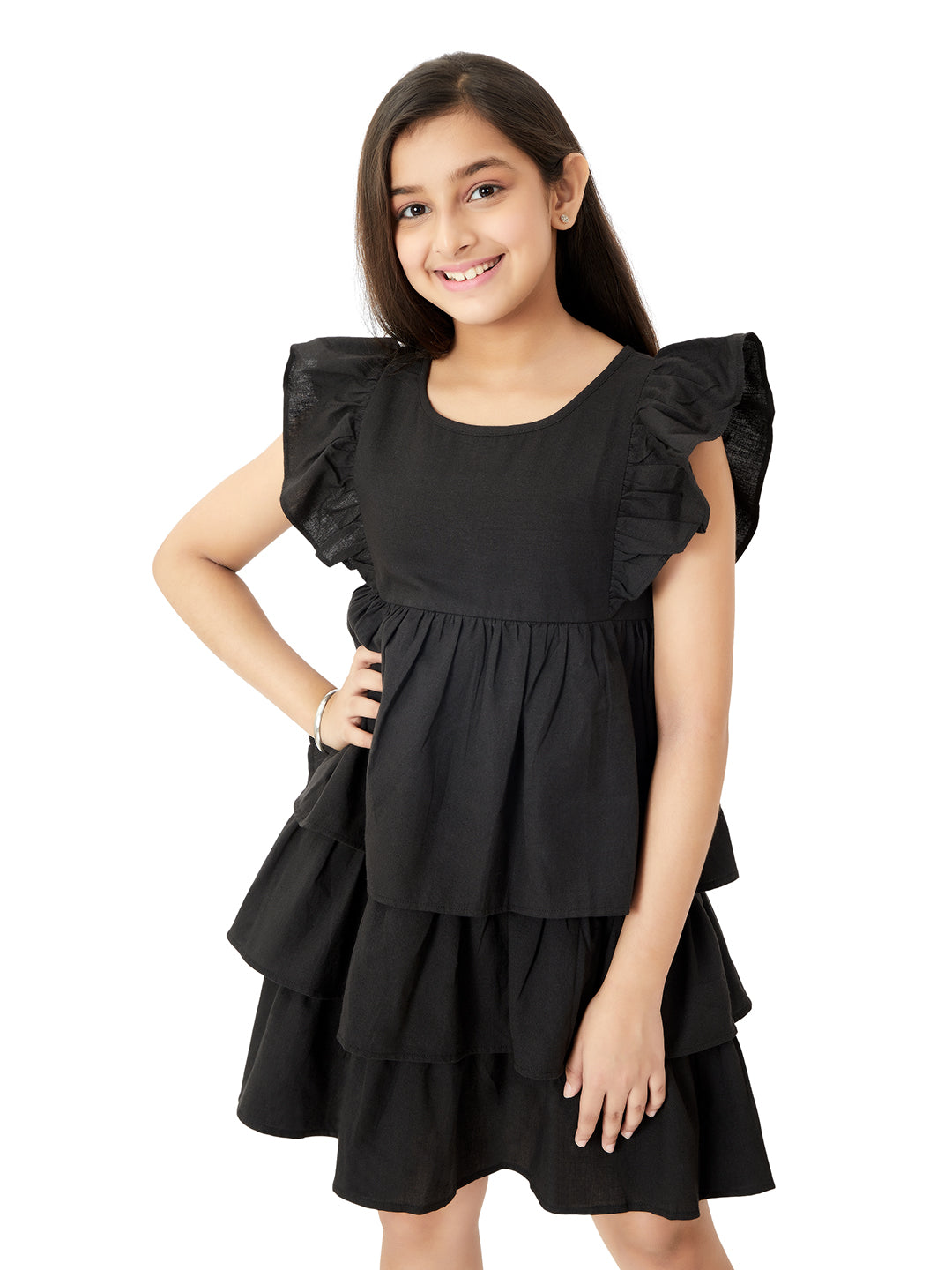 Olele® Lilli Layer Dress - Cotton Linen Black