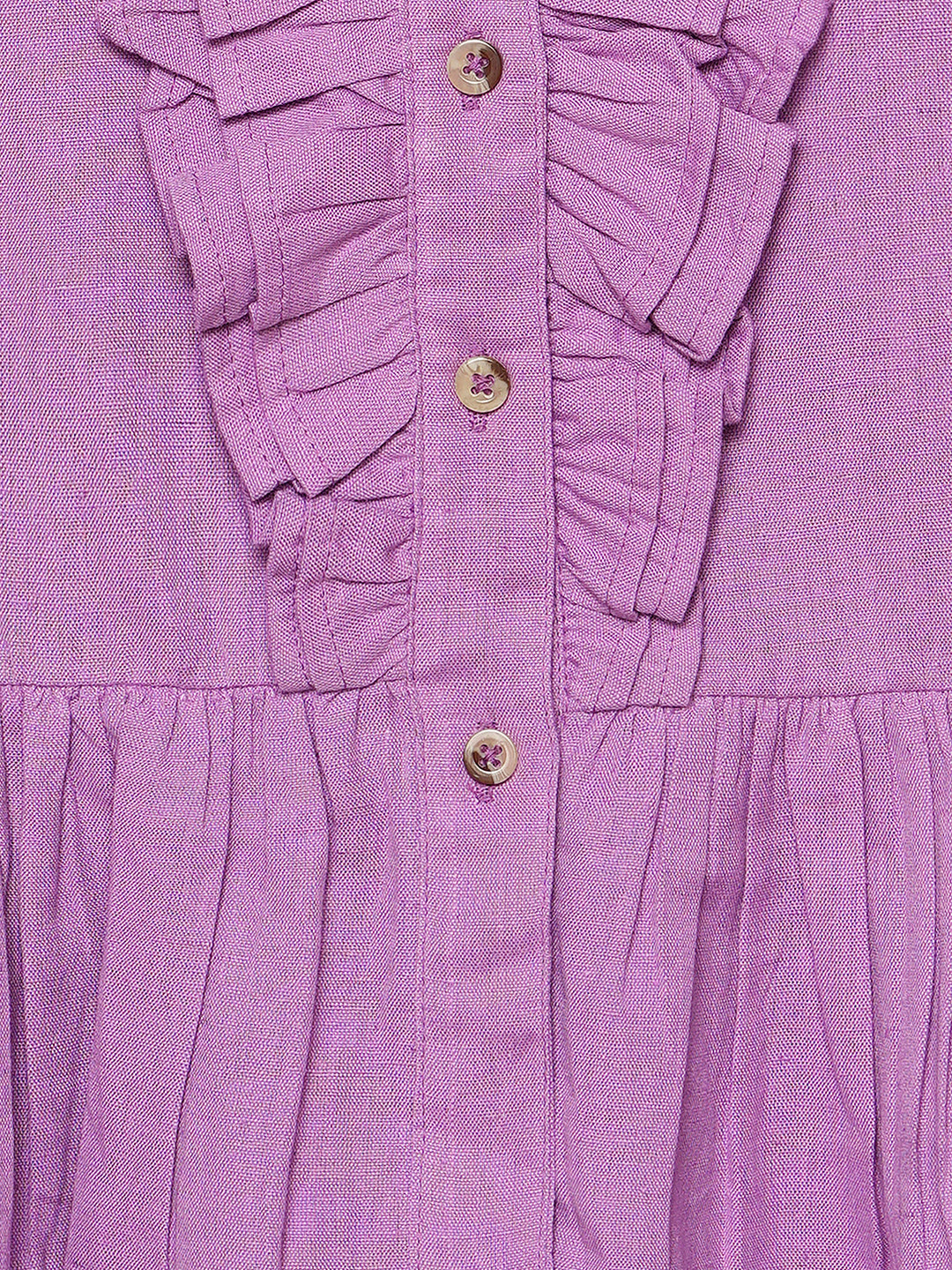Olele® Girls Victoria Ruffle Top - Pure Purple Mill Made Cotton