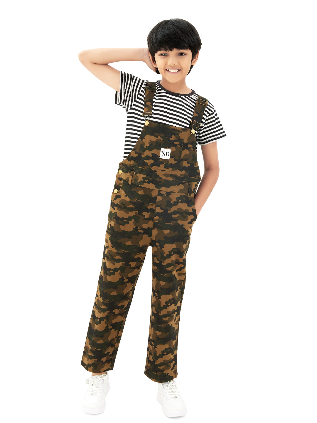 Olele®  Full Length Camouflage Cotton Dungaree - Boys