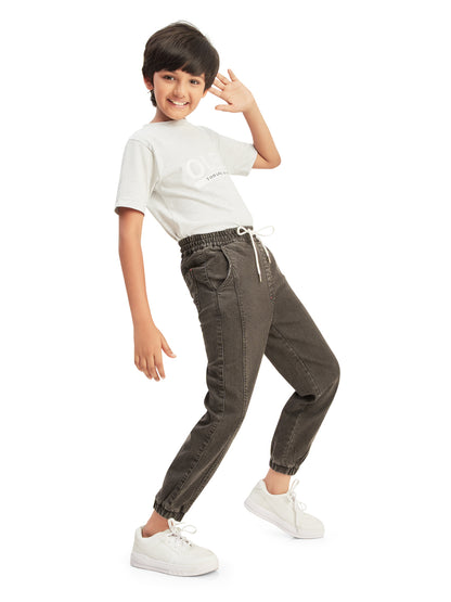 Olele® Boys Cotton Denim Pull On Jeans - Black