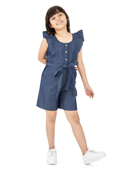 Olele® Girls May Romper - Cotton Light Weight Denim