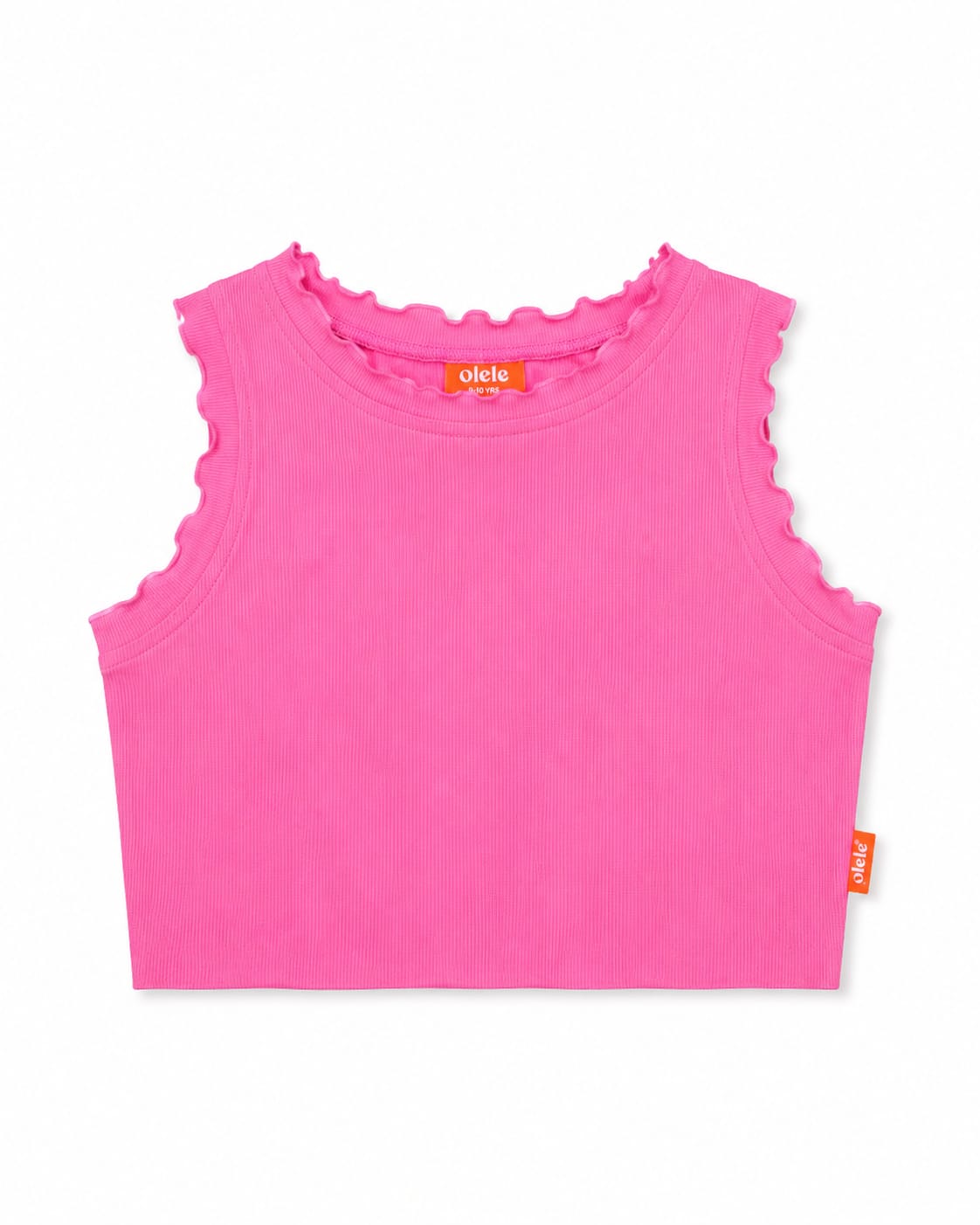 Olele® Girls Cotton Rib Crop Top - Pink