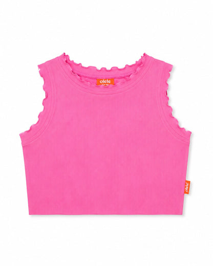 Olele® Girls Cotton Rib Crop Top - Pink