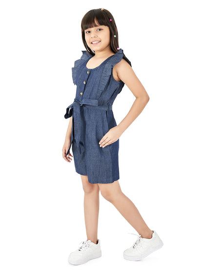 Olele® Girls May Romper - Cotton Light Weight Denim