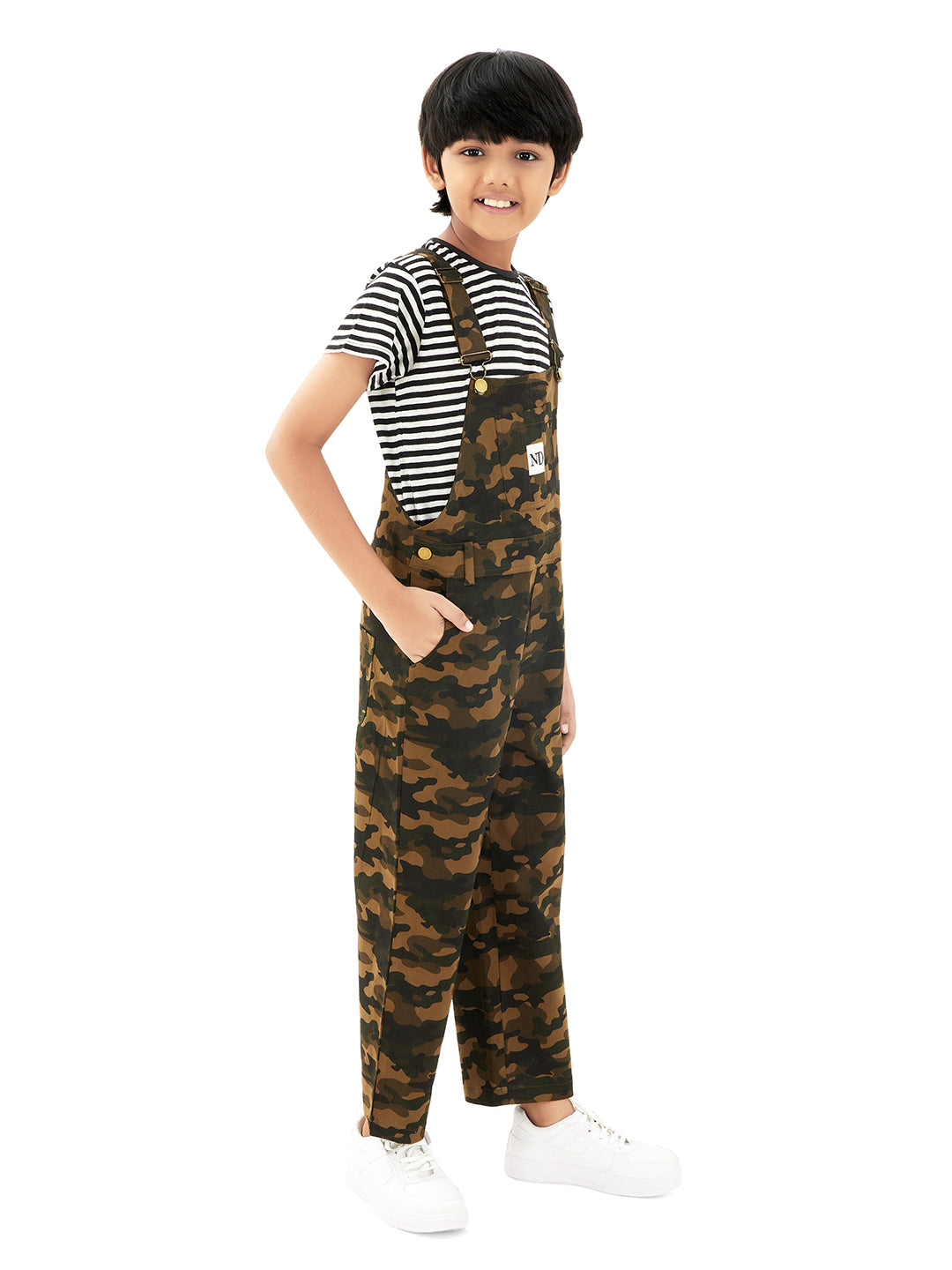 Olele®  Full Length Camouflage Cotton Dungaree - Boys