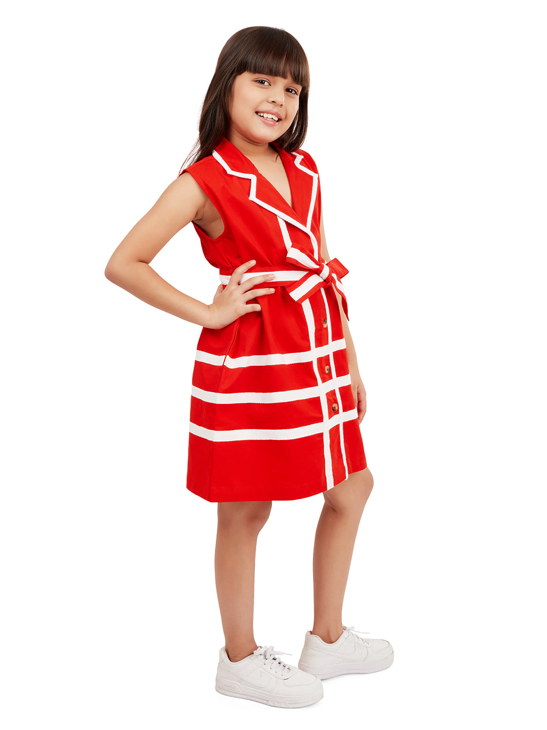 Olele® Girls Sophia Dress - Red Cotton