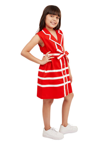 Olele® Girls Sophia Dress - Red Cotton