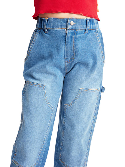 Olele® Girls Carpenter Jeans Pant - Cotton Denim