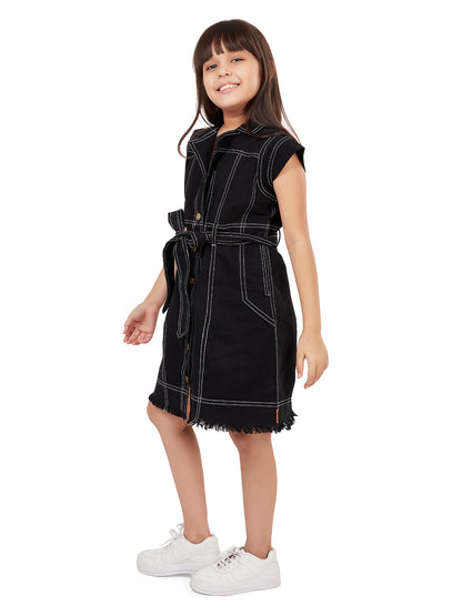 Olele® Girls Melody Dress  - Black Cotton