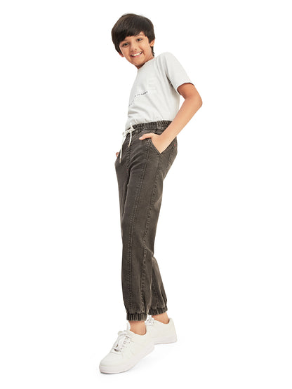 Olele® Boys Cotton Denim Pull On Jeans - Black
