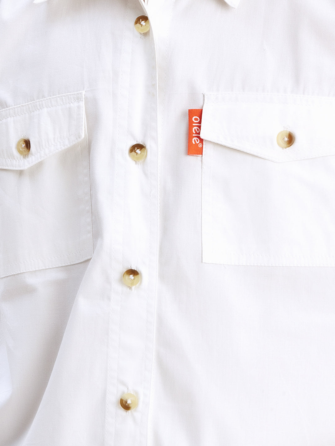 Olele® Boys Short Sleeves Button Down Cotton Two Pockets Shirt - Bright White