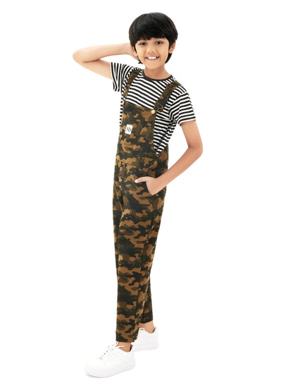 Olele®  Full Length Camouflage Cotton Dungaree - Boys