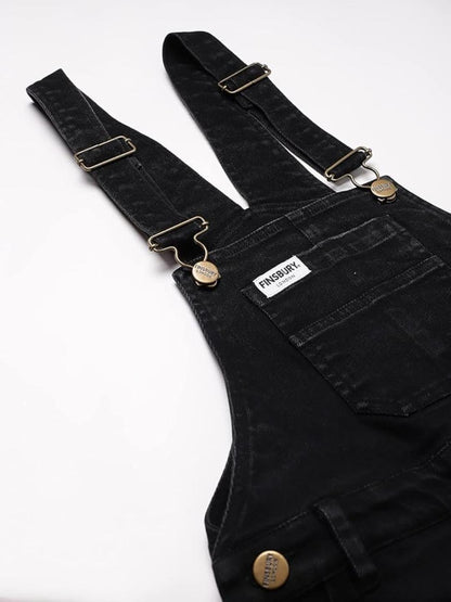 OLELE OVERALLS® Women's Black Denim Dungaree Essential