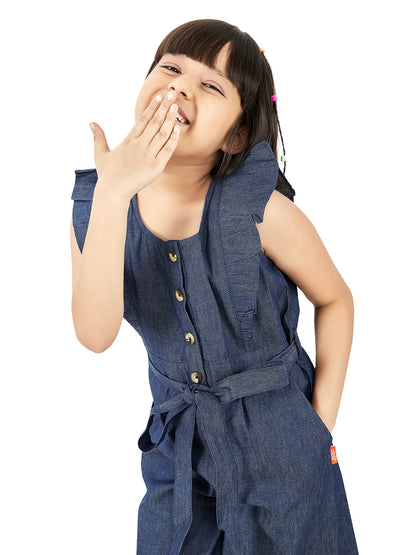Olele® Girls May Romper - Cotton Light Weight Denim