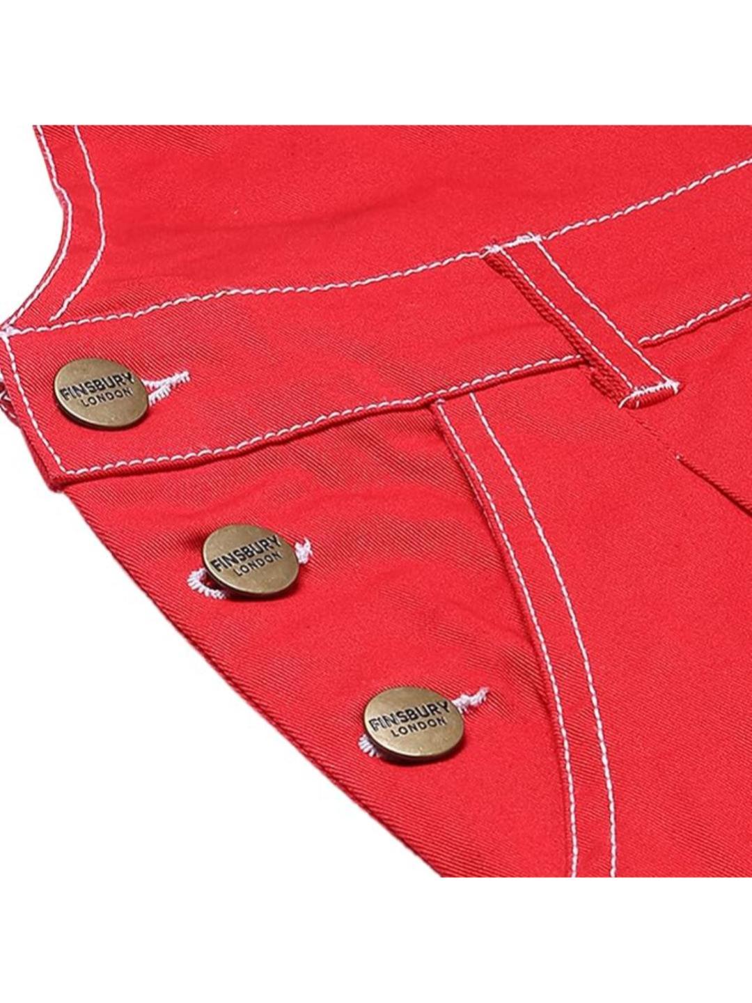 OLELE OVERALLS® Red Twill Pure Cotton Women Dungaree