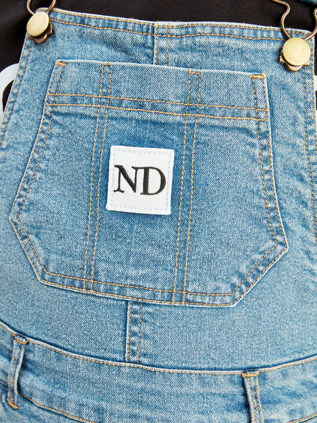 Olele® Boys Cotton Carpenter Denim Dungaree - Light Blue