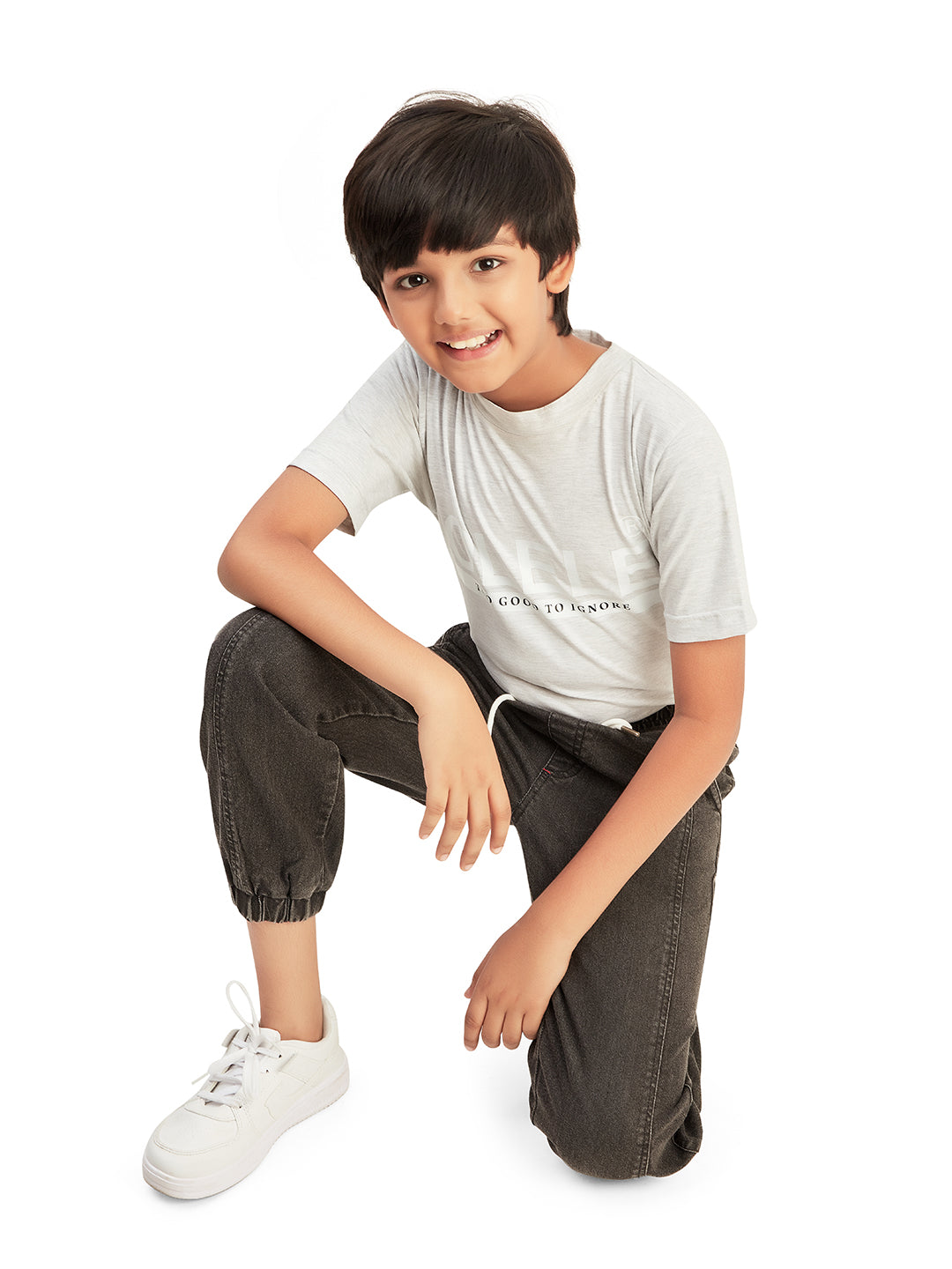 Olele® Boys Cotton Denim Pull On Jeans - Black