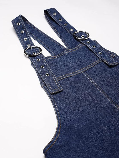 OLELE OVERALLS® Women's Denim Dungaree Dress with Size Zipper
