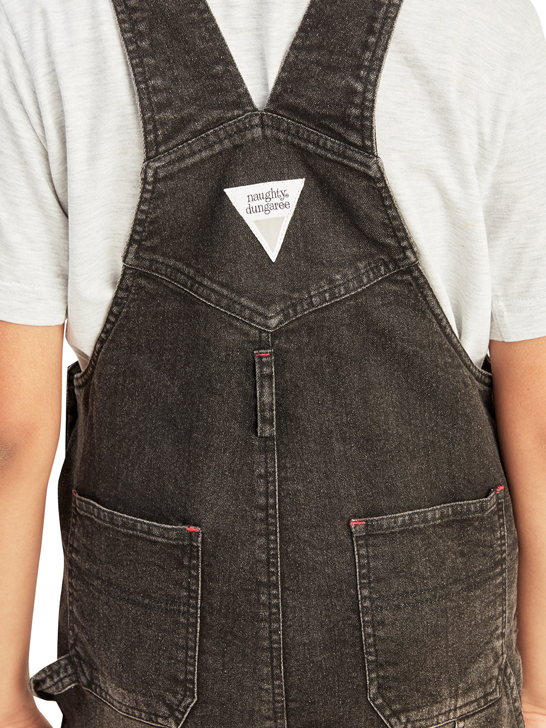 Olele® Boys Cotton Carpenter Denim Dungaree - Light Black