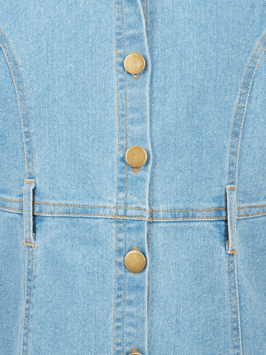 Olele® Girls Dallas Denim Sleeveless Collar Dress  - Light Blue